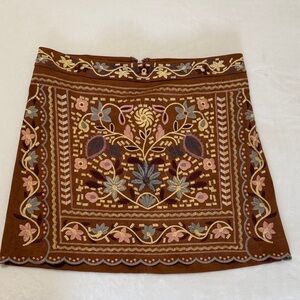 Jacquie The Label  Floral Embroidered Mini Skirt